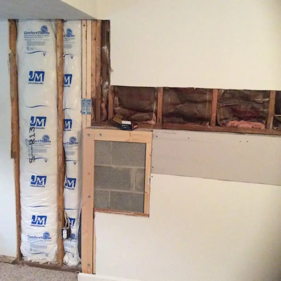 Wall insulation replacement during Basement Flood Cleanup in Sterling